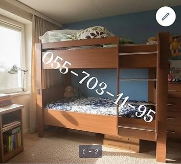 vitrin mebeli: Oğlan və qız üçün, İşlənmiş, Çarpayı, Matrassız, Siyirməsiz, DSP — 2