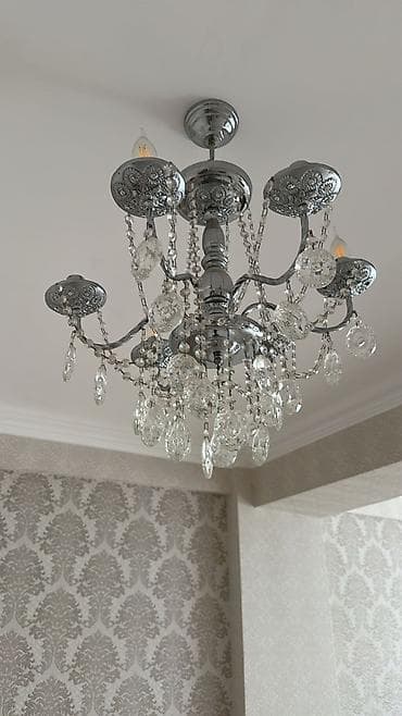 ventilator lustra: Çılçıraq, 6 lampa, Metal — 2