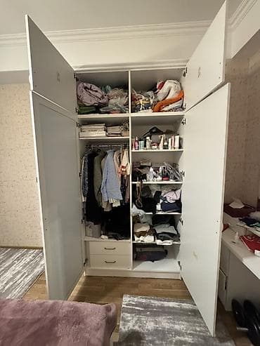 plastmas dolab: 6 qapı, Siyirməli, Ağ, Digər material, Açılan, Düz dolab — 1