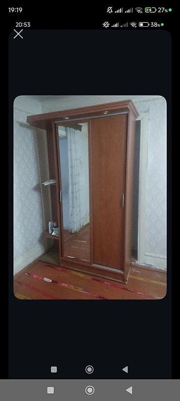 qapi: 2 qapılı, Güzgülü, Qəhvəyi, Taxta, Kupe, Düz dolab — 2