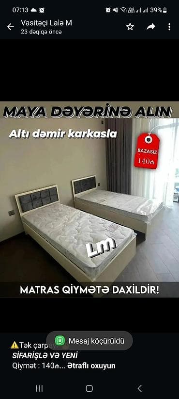 tek kravat: Birnəfərlik, Bazasız, Pulsuz matras, Siyirməsiz — 3