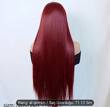 acki sekilleri: Məhsul: Təbii görünüşlü düz kəsimli uclu peruk (qaaşlı/franjlı) — 6