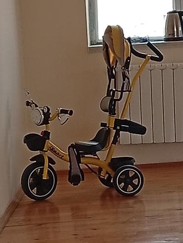 галакси велосипед: Uşaq üçün 3 təkərli velosiped (trisikl) – sarı rəngdə, “Sport” yazılı — 1