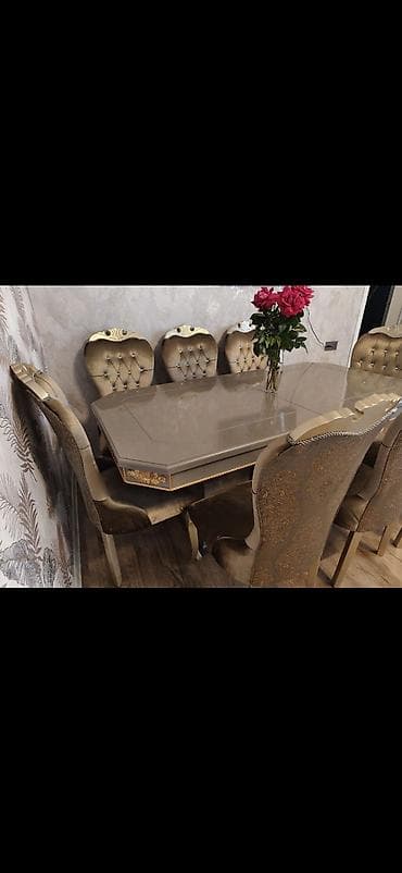 Qonaq otağı üçün, Açılmayan, Dördbucaq masa, 6 stul