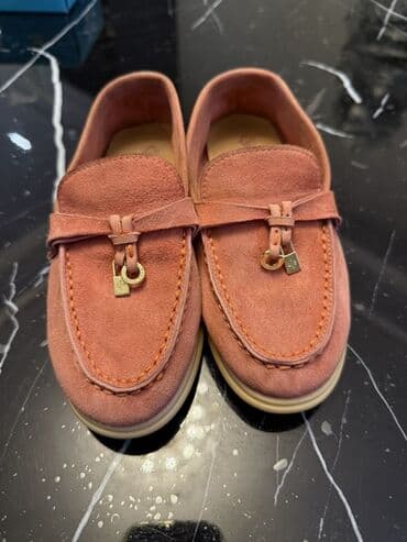 детские демисезонные замшевые ботинки: Uşaq mokasinləri – zərif süet materialdan, çəhrayı/şam rənginə yaxın — 1