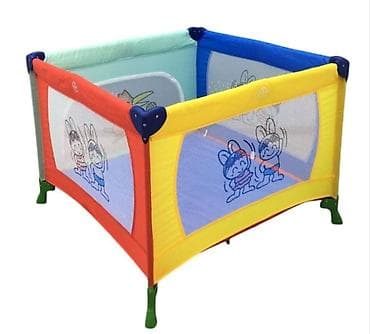 usag otagi mebeli: Uşaq oyun manegi / playpen - Kvadrat formalı, rəngarəng dizayn: sarı — 1
