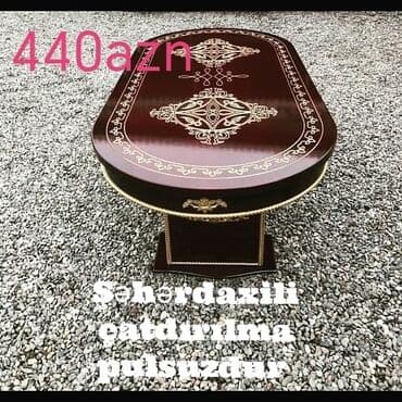 Qonaq masası, Yeni, Açılmayan, MDF, Oval masa