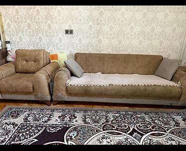 Диван, 2 кресла, С подъемным механизмом, Раскладной at lalafo.az Диван, 2 кресла, С подъемным механизмом, Раскладной