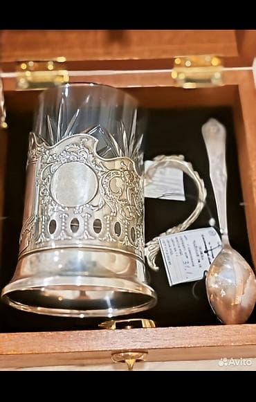 Çay dəsti, rəng - Gümüşü, Şüşə