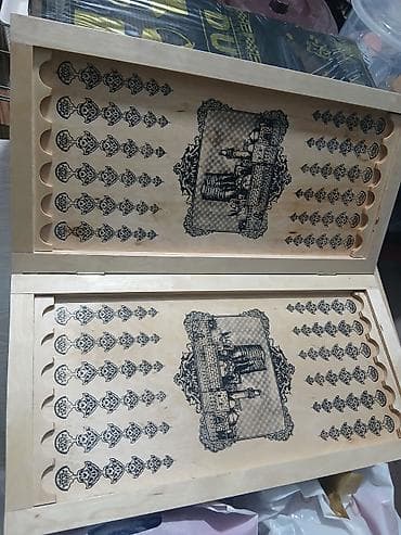 nerd yukle: + 3 azn das ve zer Taxta nərd-şahmat dəsti – milli naxışlı, oyma və — 3