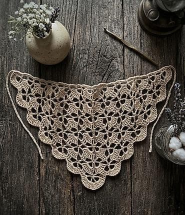 Məhsul: ✨ Бандана ручной работы/ ✨ Əl işi bandana Təsvir: - Təbii bej — 1