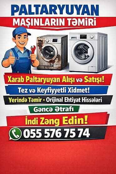 Xidmət: Paltaryuyan maşınlarının peşəkar təmiri və quraşdırılması