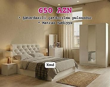 Yataq otağı dəstləri: İkinəfərlik çarpayı, Dolab — 1