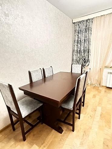 parda: Mətbəx üçün, Açılmayan, Dördbucaq masa, 6 stul — 1