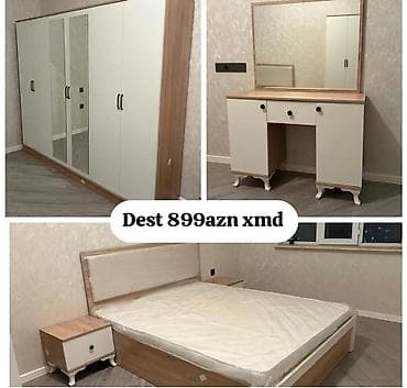 ev dekor: Yataq otağı dəsti Tərkibi: - 4 qapılı dolab – iki orta qapıda tam boy — 1