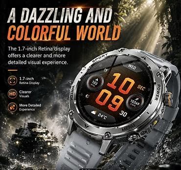 smat: Ağıllı saat – 1.7" ekranlı, metal korpus və paslanmayan polad qolbaq — 5