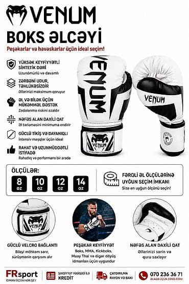 Əlcəklər: 💥 venum əlcək, mma əlcəyi, boks əlcəyi ✅ 7/24 əlaqə saxlaya — 1