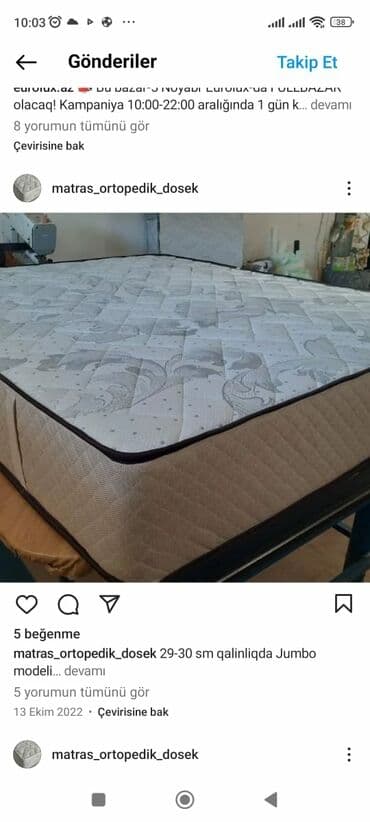 Matraslar: Yeni, Ortopedik matras, İki nəfərlik — 2