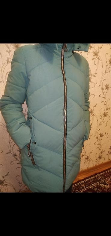 Qadın/qız üçün qışlıq şişmə palto - Rəng: mavi-yaşıl (türkuaz — 1