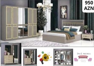 embawood tek yataq: 2 təknəfərlik çarpayı, Dolab, Tumba, 2 tumba, Azərbaycan, Yeni — 1