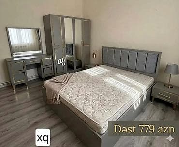 canavar sekilleri: Yataq otağı mebel dəsti. Dəstə şəkildə görünən əsas hissələr — 1