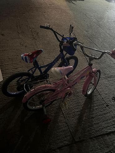 velolar: Uşaq velosipedləri dəsti - 2 ədəd uşaq velosipedi: çəhrayı və mavi — 2