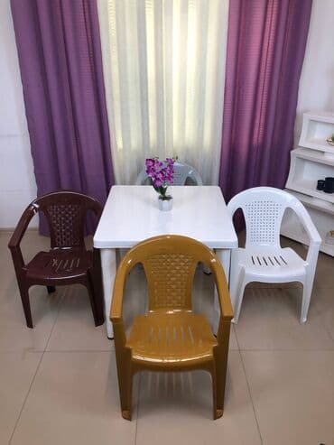 раскладной стол: Yeni, Kvadrat masa, 4 stul, Açılmayan, Stullar ilə, Plastik, Azərbaycan — 5