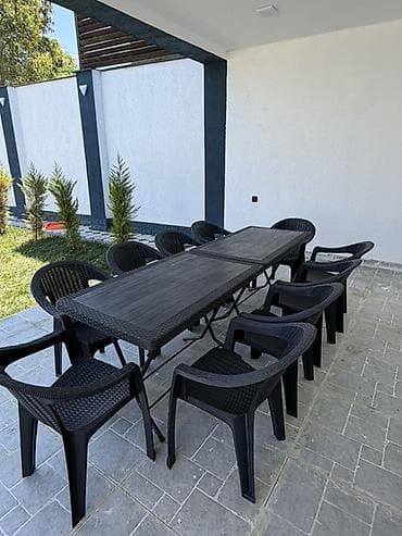 Мебель: Açıq hava üçün masa və stul dəsti - Rəng: qara - Komplekt: 1 ədəd — 2