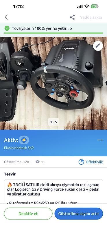 iphon 4: 🔥 Logitech G29 + Shifter + Pedal | TƏCİLİ SATILIR - Platformalar — 5