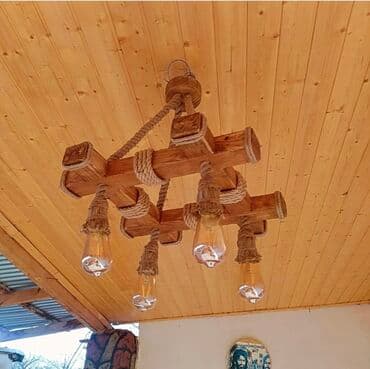 yeni il senliyi: Çılçıraq, 8 lampa, Taxta — 1