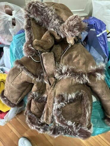 paltarı: Uşaq qış geyimləri dəsti - Qış kombinezonu: boz rəngdə, üzərində — 7