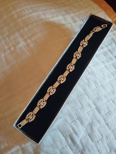 bijuteri: Qızılı rəngli daş-qaşlı qolbaq seti - Model: İki fərqli dizaynlı — 3