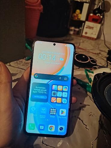 Honor X8, 128 GB, rəng - Mavi, Barmaq izi, Simsiz şarj, İki sim kartlı