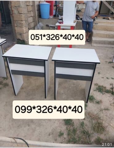 uşaq ucun oturacaq: Oğlan və qız üçün, Yeni, Siyirməsiz, Yazı masası, Stullar ilə — 6