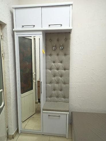 2 qapılı, Güzgülü, Ağ, Digər material, Açılan, Düz dolab