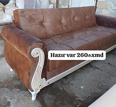 ucuz taxtlar: Klassik üslubda 3 nəfərlik divan. - Rəng: tünd qəhvəyi - Material — 1