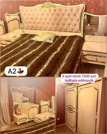 qab dəsti: İkinəfərlik çarpayı, Termo, Tumba, Dolab, İşlənmiş — 1