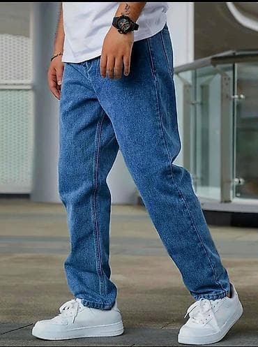 Верхняя одежда: Классические Мужские брюки, XL, цвет - Синий — 1