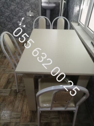 Masa və oturacaq dəstləri: Mətbəx üçün, Yeni, Açılmayan, Kvadrat masa — 15