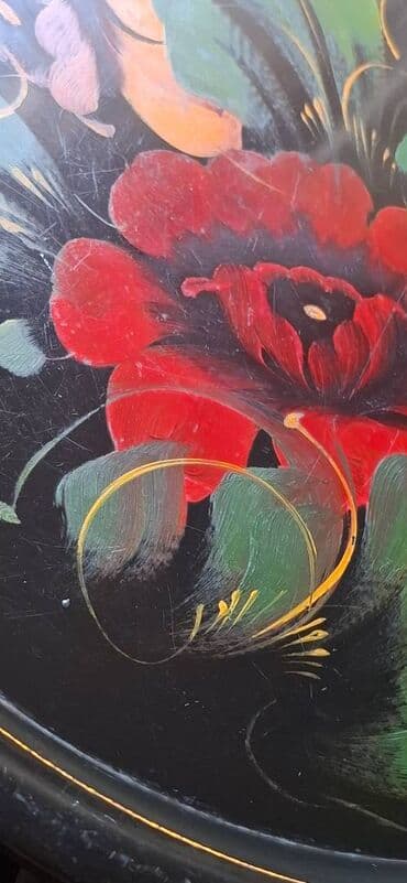 газонокосилка ручная: Поднос железный. Ручная роспись Жостовская фабрика декоративной — 2