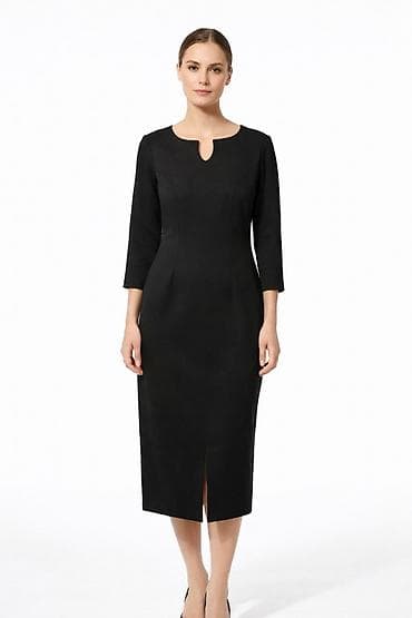 Qadın geyimi – 2 fərqli don modeli 1) Qara klassik midi don - Rəng