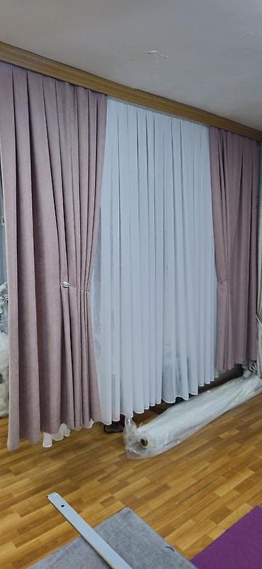 Şamdanlar: Məhsul: Qalın pərdə + tül dəsti - Dizayn: İkiqat kompozisiya – pastel — 5