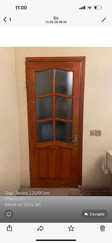 Qapi 3eded 220/90sm
55azn biri
Babek pr 9202 leli