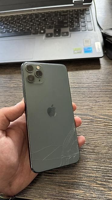iphone 7 batarya: IPhone 11 Pro Max, 256 GB, Matte Midnight Green, Qırıq — 9