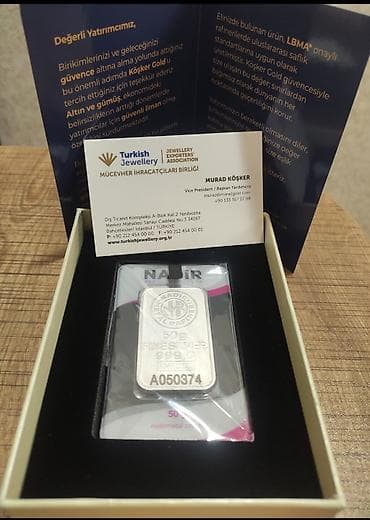 CD, DVD disklər və kassetlər: Nadir Metal Rafineri gümüş külçə – 50 q - Marka: Nadir Metal Rafineri — 4