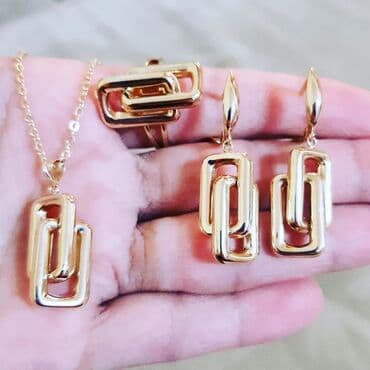 1 qram gümüşün qiyməti 2021: Dəstə daxildir: Üzük, Kulon, Boyunbağı, Sarı qızıl, 585 Əyar, 891 g — 4