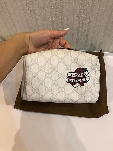 koja yubkalar: Gucci kosmetik çantası yeni - Rəng: açıq bej GG monoqram naxışlı — 10