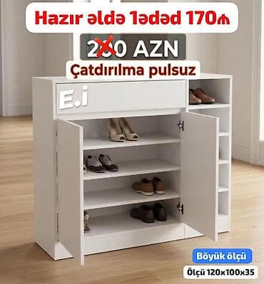 qapi ustu asmalar: Böyük ölçülü ayaqqabı dolabı - Rəng: ağ - Ölçü: 120 × 100 × 35 sm - — 1
