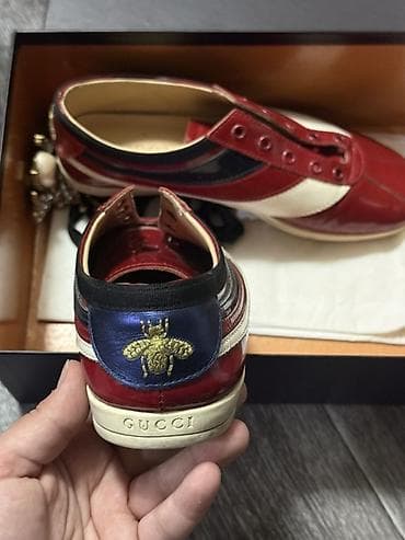 кросовки: Gucci bəzəkli dəri idman ayaqqabısı - Model: Gucci Ace üslubunda — 3