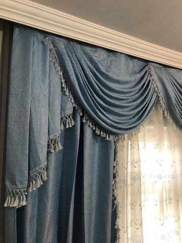 işlənmiş pərdə: İşlənmiş, Pərdə, rəng - Göy — 4